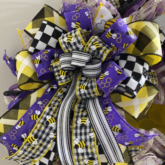 Purple bee wreath